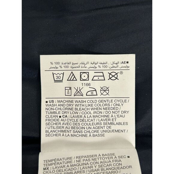 Old Navy Women's Rib Collar Quilted Chambray Print Vest in Blue - Sz M - Picture 7 of 8